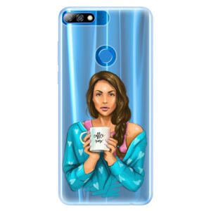 Silikónové puzdro iSaprio - Coffe Now - Brunette - Huawei Y7 Prime 2018