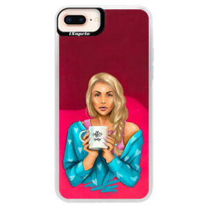 Neónové púzdro Pink iSaprio - Coffe Now - Blond - iPhone 8 Plus