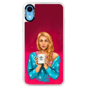 Neónové púzdro Pink iSaprio - Coffe Now - Redhead - iPhone XR