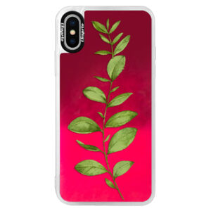 Neónové púzdro Pink iSaprio - Green Plant 01 - iPhone X