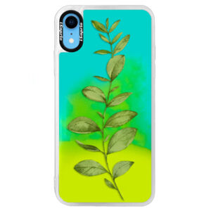 Neónové puzdro Blue iSaprio - Green Plant 01 - iPhone XR