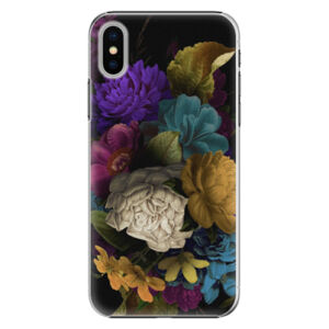 Plastové puzdro iSaprio - Dark Flowers - iPhone X