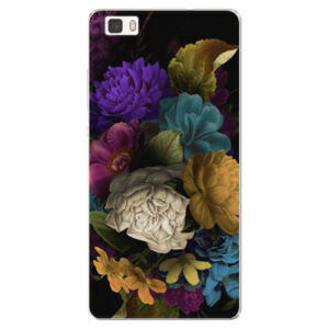 Silikónové puzdro iSaprio - Dark Flowers - Huawei Ascend P8 Lite
