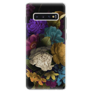 Plastové puzdro iSaprio - Dark Flowers - Samsung Galaxy S10+