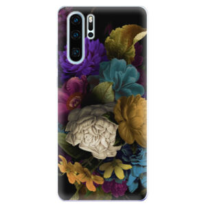 Odolné silikonové pouzdro iSaprio - Dark Flowers - Huawei P30 Pro