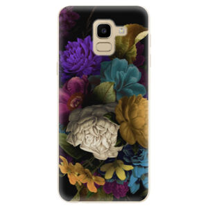 Odolné silikónové puzdro iSaprio - Dark Flowers - Samsung Galaxy J6
