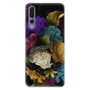 Odolné silikónové puzdro iSaprio - Dark Flowers - Huawei P20 Pro