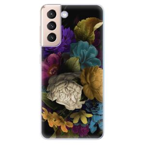 Odolné silikónové puzdro iSaprio - Dark Flowers - Samsung Galaxy S21