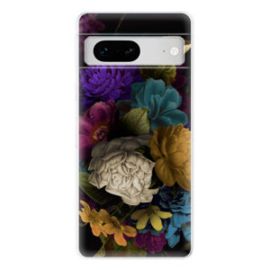 Odolné silikónové puzdro iSaprio - Dark Flowers - Google Pixel 7 5G