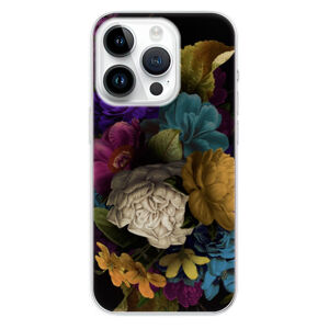 Odolné silikónové puzdro iSaprio - Dark Flowers - iPhone 15 Pro