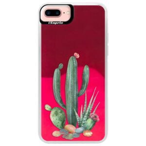 Neónové púzdro Pink iSaprio - Cacti 02 - iPhone 7 Plus