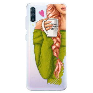 Plastové puzdro iSaprio - My Coffe and Redhead Girl - Samsung Galaxy A50