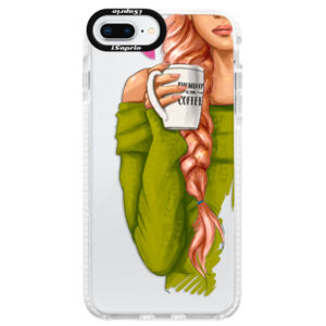 Silikónové púzdro Bumper iSaprio - My Coffe and Redhead Girl - iPhone 8 Plus