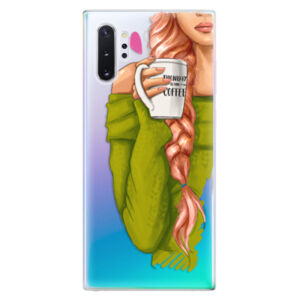 Odolné silikónové puzdro iSaprio - My Coffe and Redhead Girl - Samsung Galaxy Note 10+