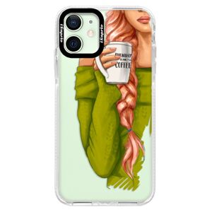 Silikónové puzdro Bumper iSaprio - My Coffe and Redhead Girl - iPhone 12 mini