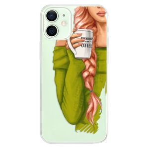 Odolné silikónové puzdro iSaprio - My Coffe and Redhead Girl - iPhone 12 mini