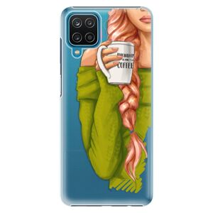 Plastové puzdro iSaprio - My Coffe and Redhead Girl - Samsung Galaxy A12