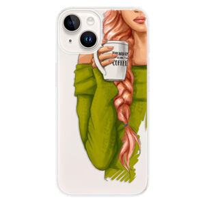 Odolné silikónové puzdro iSaprio - My Coffe and Redhead Girl - iPhone 15 Plus