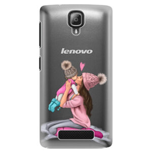 Plastové puzdro iSaprio - Kissing Mom - Brunette and Girl - Lenovo A1000