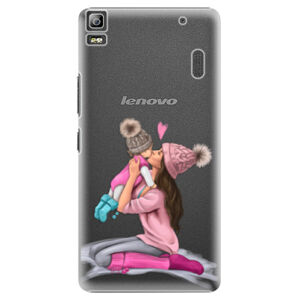 Plastové puzdro iSaprio - Kissing Mom - Brunette and Girl - Lenovo A7000