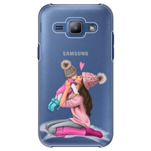 Plastové puzdro iSaprio - Kissing Mom - Brunette and Girl - Samsung Galaxy J1