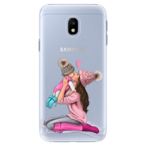 Plastové puzdro iSaprio - Kissing Mom - Brunette and Girl - Samsung Galaxy J3 2017