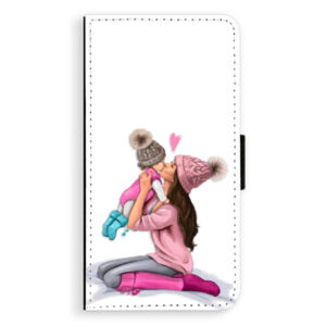 Flipové puzdro iSaprio - Kissing Mom - Brunette and Girl - Samsung Galaxy J3