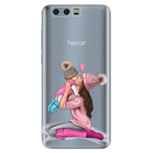 Silikónové puzdro iSaprio - Kissing Mom - Brunette and Girl - Huawei Honor 9