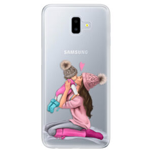 Odolné silikónové puzdro iSaprio - Kissing Mom - Brunette and Girl - Samsung Galaxy J6+