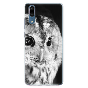 Plastové puzdro iSaprio - BW Owl - Huawei P20