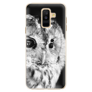 Plastové puzdro iSaprio - BW Owl - Samsung Galaxy A6+