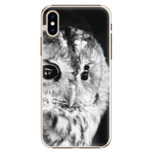 Plastové puzdro iSaprio - BW Owl - iPhone XS
