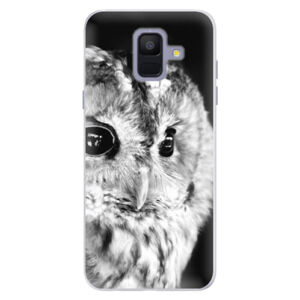 Silikónové puzdro iSaprio - BW Owl - Samsung Galaxy A6