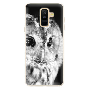 Silikónové puzdro iSaprio - BW Owl - Samsung Galaxy A6+