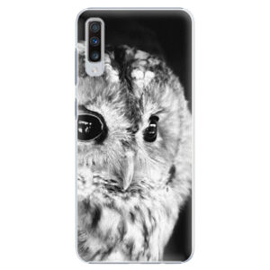 Plastové puzdro iSaprio - BW Owl - Samsung Galaxy A70