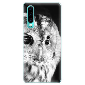 Odolné silikonové pouzdro iSaprio - BW Owl - Huawei P30