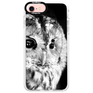 Silikónové púzdro Bumper iSaprio - BW Owl - iPhone 7