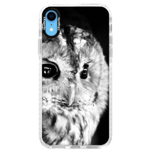 Silikónové púzdro Bumper iSaprio - BW Owl - iPhone XR