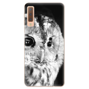 Odolné silikónové puzdro iSaprio - BW Owl - Samsung Galaxy A7 (2018)