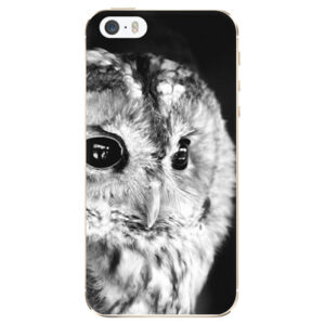 Odolné silikónové puzdro iSaprio - BW Owl - iPhone 5/5S/SE