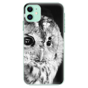 Plastové puzdro iSaprio - BW Owl - iPhone 11