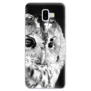 Odolné silikónové puzdro iSaprio - BW Owl - Samsung Galaxy J6+