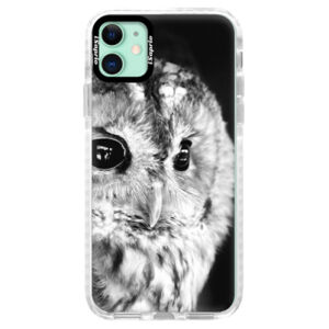Silikónové puzdro Bumper iSaprio - BW Owl - iPhone 11