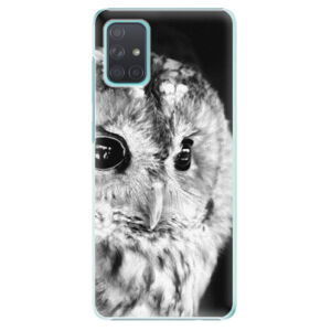 Plastové puzdro iSaprio - BW Owl - Samsung Galaxy A71