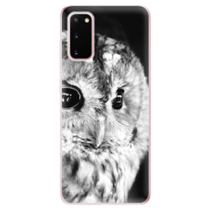Odolné silikónové puzdro iSaprio - BW Owl - Samsung Galaxy S20