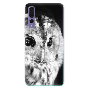 Odolné silikónové puzdro iSaprio - BW Owl - Huawei P20 Pro