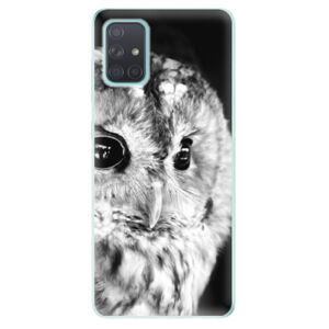 Odolné silikónové puzdro iSaprio - BW Owl - Samsung Galaxy A71