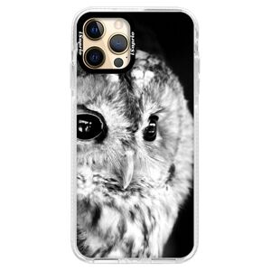 Silikónové puzdro Bumper iSaprio - BW Owl - iPhone 12 Pro Max