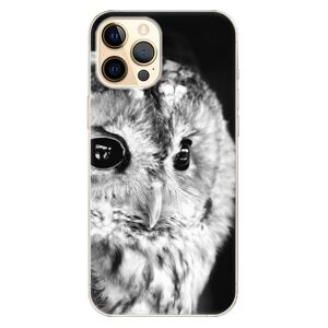 Odolné silikónové puzdro iSaprio - BW Owl - iPhone 12 Pro