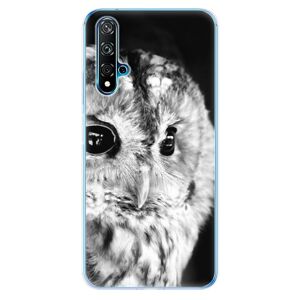 Odolné silikónové puzdro iSaprio - BW Owl - Huawei Nova 5T